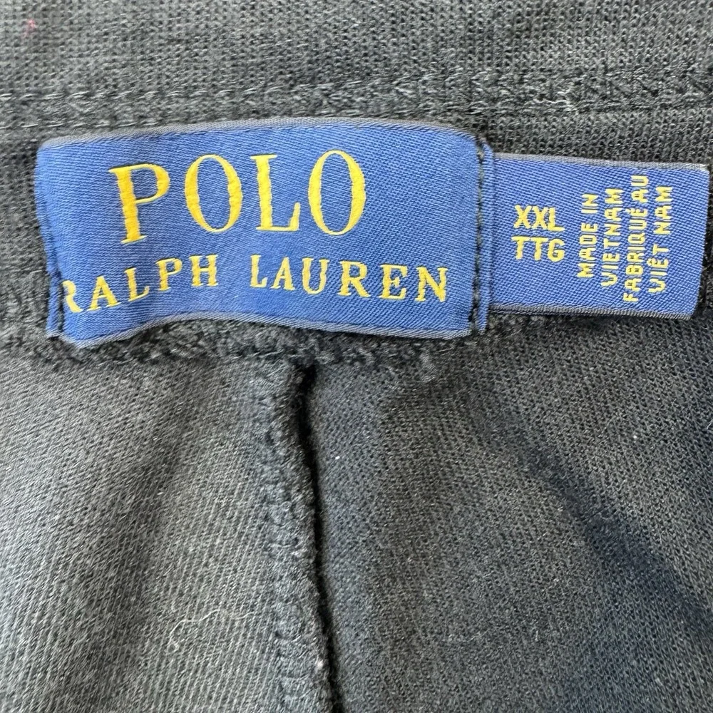 Polo Ralph Lauren Black Double Knit Mens White Pony Jogger Pant Size 2XL XXL